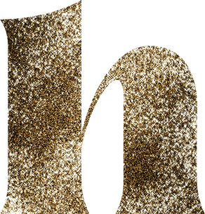 Gold glitter lowercase alphabet h,. Luxury small letter