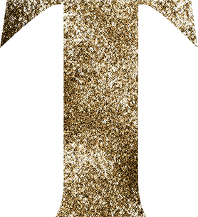 Gold Glitter Letter T